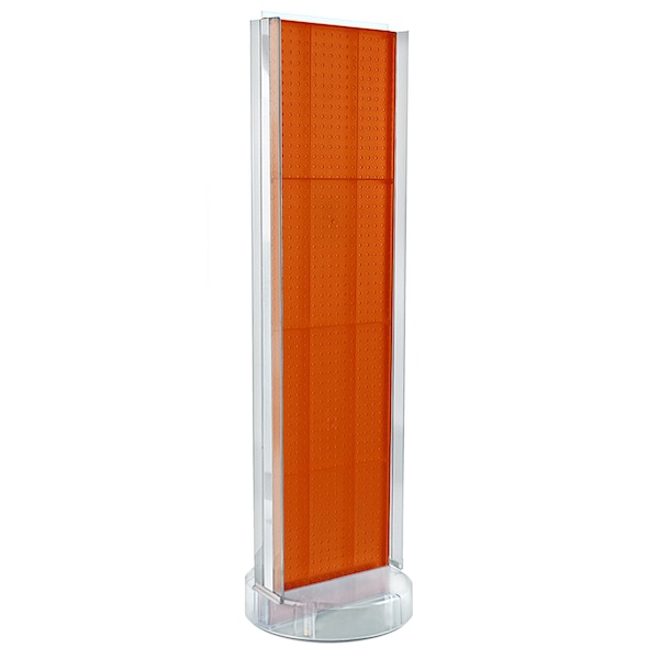 Two Sided- Orange Pegboard Floor Display w/C-Channel
